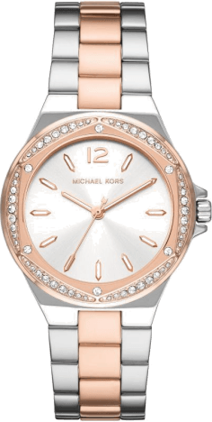 Montre Michael Kors Lennox MK6989 pour femme, bracelet acier bicolore argent et or rose