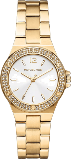 Montre Michael Kors Mini Lennox MK7278 Femme, Cadran Argent et Cristaux, Bracelet Or Acier