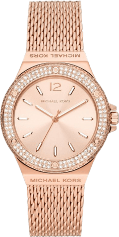 Montre Femme Michael Kors Lennox MK7336 - Boîtier et Cadran Or Rose, Bracelet Maille Milanaise