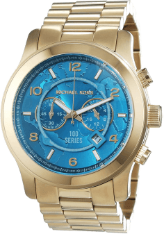 Montre Michael Kors MK8315 en Acier Doré avec Cadran Turquoise Carte du Monde