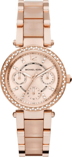 Montre Femme Michael Kors MK6110 Parker en Acier Or Rose à Bracelet Maillons