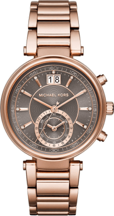 Montre Femme Michael Kors Sawyer MK6226 en Acier Or Rose, Cadran Gris