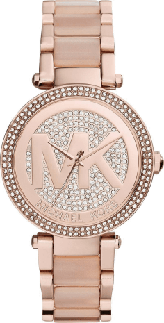 Montre Michael Kors MK6176 pour Femme, Boîtier et Cadran Or Rose avec Brillants