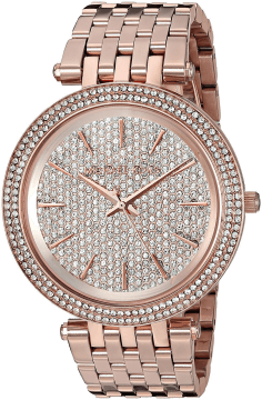 Montre Femme Michael Kors MK3439 Darci, Boîtier Acier Or Rose et Lunette Sertie de Brillants
