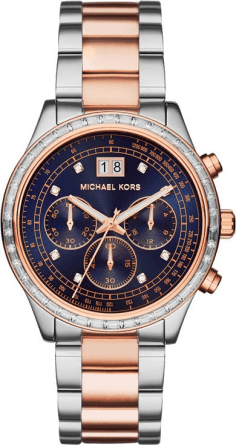 Montre Femme Michael Kors MK6205 Brinkley Cadran Bleu Acier Argenté Bi-ton