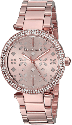 Montre Femme Michael Kors MK6470 en Acier Inoxydable Or Rose à Cadran Floral