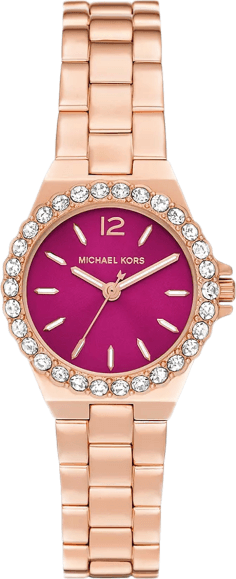 Montre Femme Michael Kors Lennox MK7396 - Cadran Bordeaux, Boîtier et Bracelet Acier Or Rose