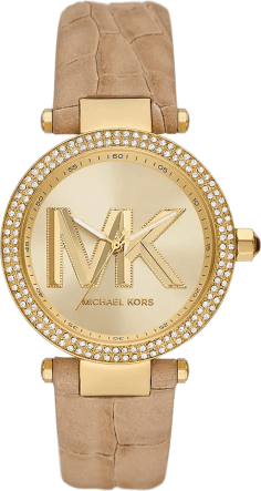Montre Femme Michael Kors Parker MK4725 Cadran Doré Bracelet Cuir Beige