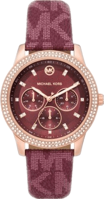 Montre femme Michael Kors Tibbey MK2967, cadran et bracelet bordeaux, boîtier or rose
