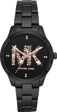 Montre Michael Kors Runway MK6683 pour femme, boîtier et bracelet acier noir