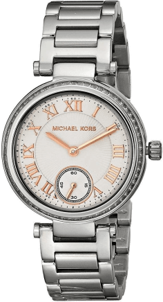 Montre Michael Kors MK5970 pour Femme - Cadran Blanc, Acier Argenté et Chiffres Romains