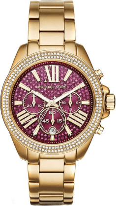 Montre Femme Michael Kors MK6290 Wren - Cadran Fuchsia Pavé Cristaux - Bracelet Or Acier