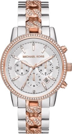 Montre Michael Kors Ritz MK6938 Chronographe Femme Bicolore Argent et Or Rose