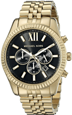 Montre Homme Michael Kors MK8286 - Chronographe Acier Doré, Cadran Noir