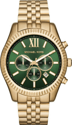 Montre Homme Michael Kors MK8446 Lexington - Boîtier Or Acier, Cadran Vert