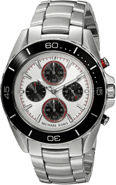 Montre Homme Michael Kors MK8476 Jet Master Argent Cadran Blanc Chronographe