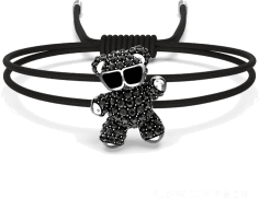 Bracelet Swarovski Teddy 5599283 plaqué rhodium cristaux noirs