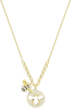 Collier Swarovski Lisabel 5365641 plaqué or jaune abeille incrustée de cristaux