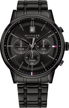 Montre Tommy Hilfiger 1791695 Kyle en métal noir et cadran 44mm