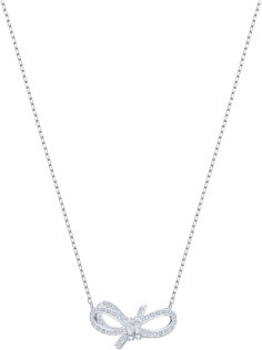 Collier Swarovski Lifelong Bow 5440643 plaqué rhodium nœud incrusté de cristaux