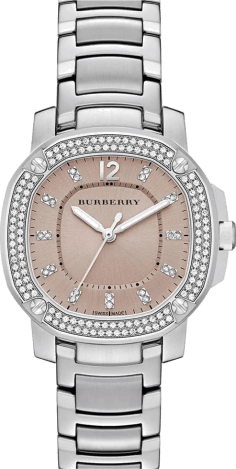 Montre Femme Burberry BBY1803 The Britain Acier Inoxydable Argent Cadran Rose Cristaux Swarovski