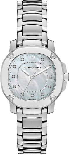 Montre Femme Burberry BBY1804 The Britain en Acier Argent, Cadran Nacre et Index Swarovski