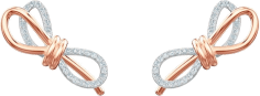 Boucles d'oreilles Swarovski Lifelong Bow 5447089 plaqué or rose nœuds incrustés de cristaux blancs