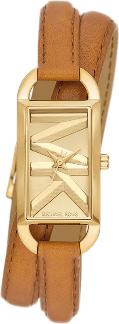 Montre Femme Michael Kors MK4721 Mini Empire - Cadran Or, Bracelet Cuir Marron