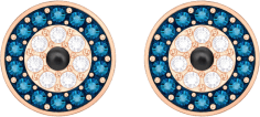 Boucles d'oreilles Swarovski Luckily Evil Eye 5377720 plaqué or rose cristaux multicolores