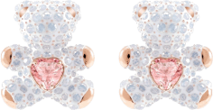 Boucles d'oreilles Swarovski Teddy 5447445 plaqué or rose incrusté de cristaux