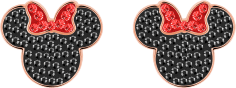 Boucles d'oreilles Swarovski Mickey & Minnie 5446390 plaqué or rose cristaux noirs et rouges