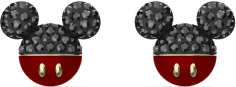 Boucles d'oreilles Swarovski Mickey & Minnie 5566691 plaqué or cristaux noirs
