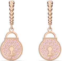 Boucles d'oreilles Swarovski Togetherness 5577011 plaqué or rose incrustées de cristaux
