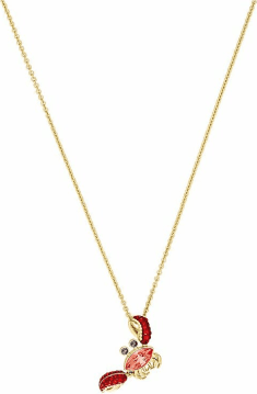 Collier Swarovski Ocean Crab 5465940 plaqué or cristaux rouges