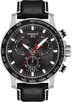 Montre Homme Tissot Supersport Chrono T1256171605100 - Cadran et Bracelet Cuir Noir 45.5mm