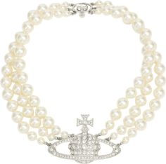 Collier Choker Vivienne Westwood Bas Relief Three Row - Réf. VW951L056-D11 - Laiton - Femme