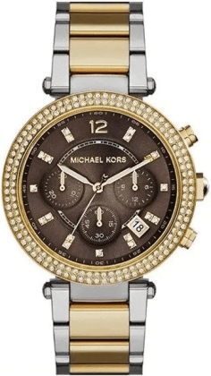 Montre Femme Michael Kors MK6118 Parker Chronomètre Acier Inoxydable Bi-ton Argent/Or