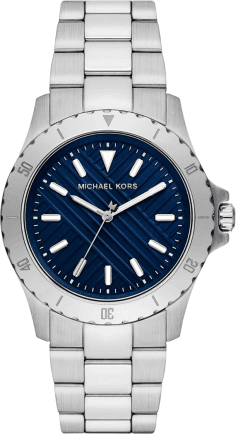 Montre Homme Michael Kors MK9079 en Acier Argenté avec Cadran Bleu Nuit