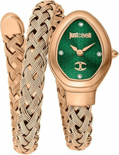 Montre-Bijou Just Cavalli JC1L264M0045 pour Femme - Cadran Vert et Acier Or Rose
