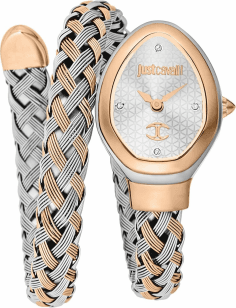 Montre Femme Just Cavalli JC1L264M0075 Bicolore Argent & Or Rose Motif Serpent