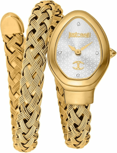 Montre-Bijou Just Cavalli JC1L264M0025 pour Femme - Cadran Argenté & Bracelet Acier Doré