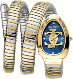 Montre Femme Just Cavalli JC1L228M0075 - Cadran Bleu Texturé & Bracelet Acier Bicolore