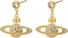 Boucles d'oreilles pendantes Vivienne Westwood Orb plaquées or jaune - Réf. 111496G - Pour femme