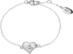 Bracelet Vivienne Westwood Petra Bas Relief en chaîne souple argenté et nacre - Réf. 111501S - Pour Femme