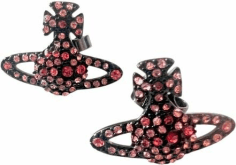 Boucles d'oreilles Vivienne Westwood 111570 en métal noir à cristaux roses pour femme