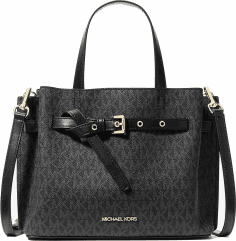 Sac à main Michael Kors Emilia en cuir monogramme noir MK - Réf. 35H0GU5S1B-001