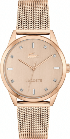 Montre Lacoste Gemala 2001344 pour Femme, Cadran et Bracelet Maille Milanaise Or Rose