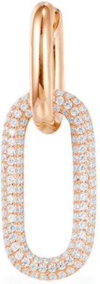 Boucle d'oreille individuelle APM Monaco plaqué or rose micropavés de zirconium