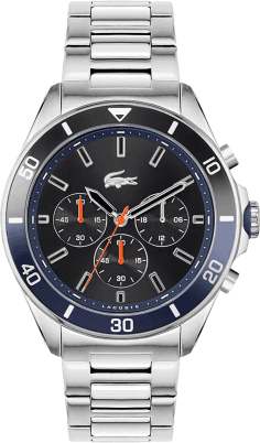 Montre Homme Lacoste 2011155 Acier Argenté Cadran Multifonctions Noir
