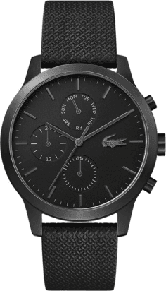 Montre Lacoste 2010997 Homme - Cadran Multifonctions Noir, Bracelet Cuir Noir